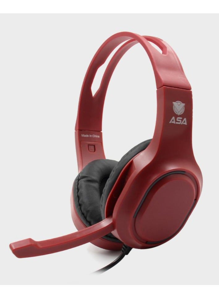 أيه أس أيه سماعة رأس ASA Coco للألعاب لجهاز PS4/PS5، عصابة رأس قابلة للتعديل احمر - Image 2