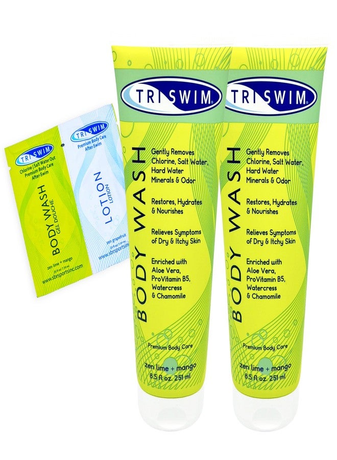 TRISWIM After Swim Chlorine Body Wash | Enriched with Aloe Vera, Watercress and Chamomile for Restoring, Hydrating, and Nourishing Skin | Relieves Dry and Itchy Skin | Perfect for Swimmers | Pack of 2 - Image 1