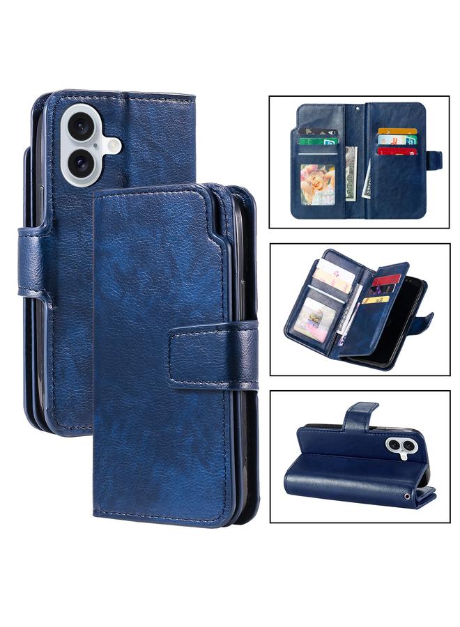 S-TOP Case For iPhone 16 Tri-Fold 9-Card Wallets Leather Phone Case - Image 1