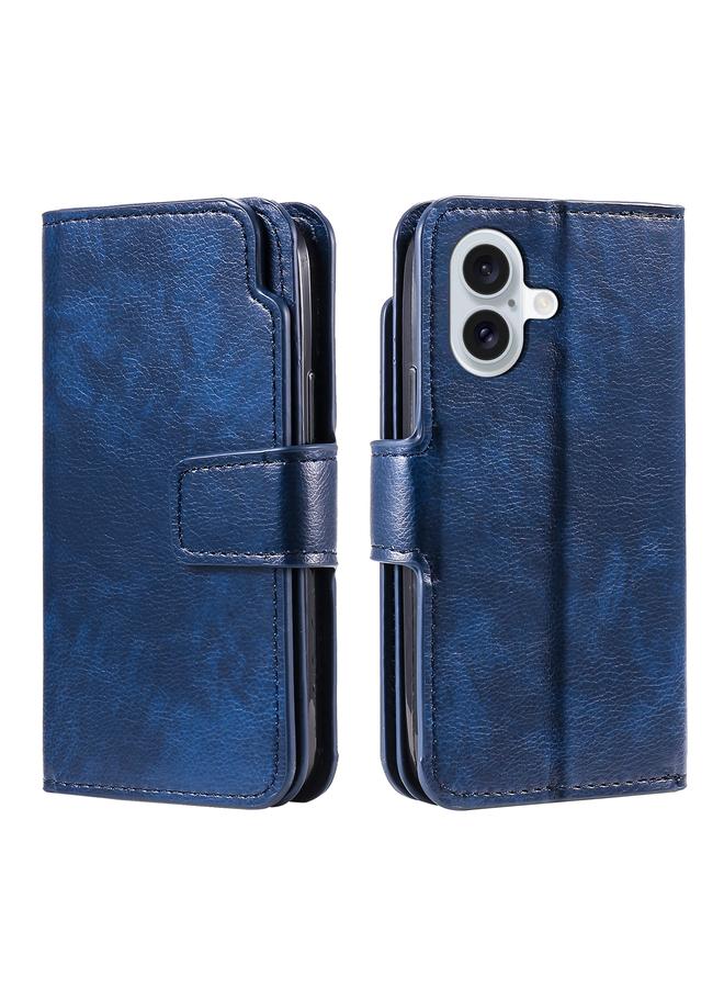 S-TOP Case For iPhone 16 Tri-Fold 9-Card Wallets Leather Phone Case - Image 2
