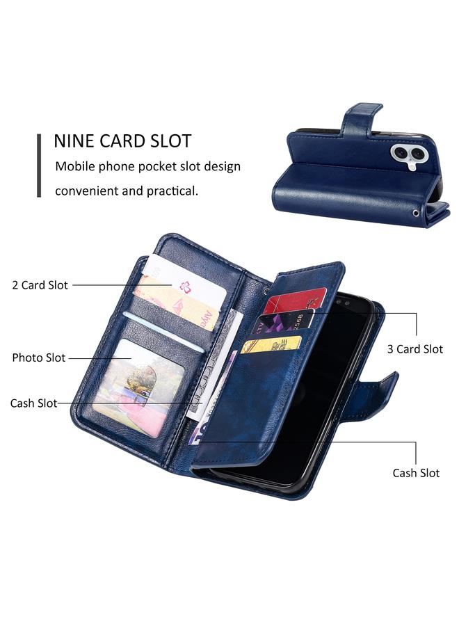 S-TOP Case For iPhone 16 Tri-Fold 9-Card Wallets Leather Phone Case - Image 5