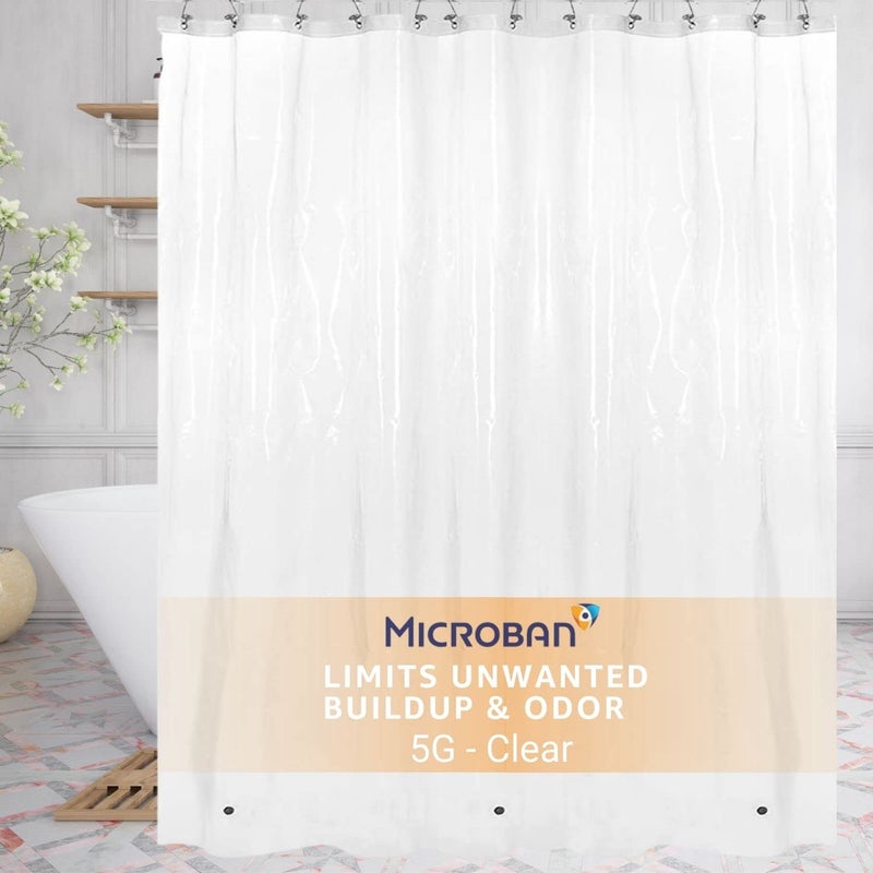 SlipX Solutions MicrobanInfused Shower Curtain Liner 5G Thicker Liner 70x72 Clear