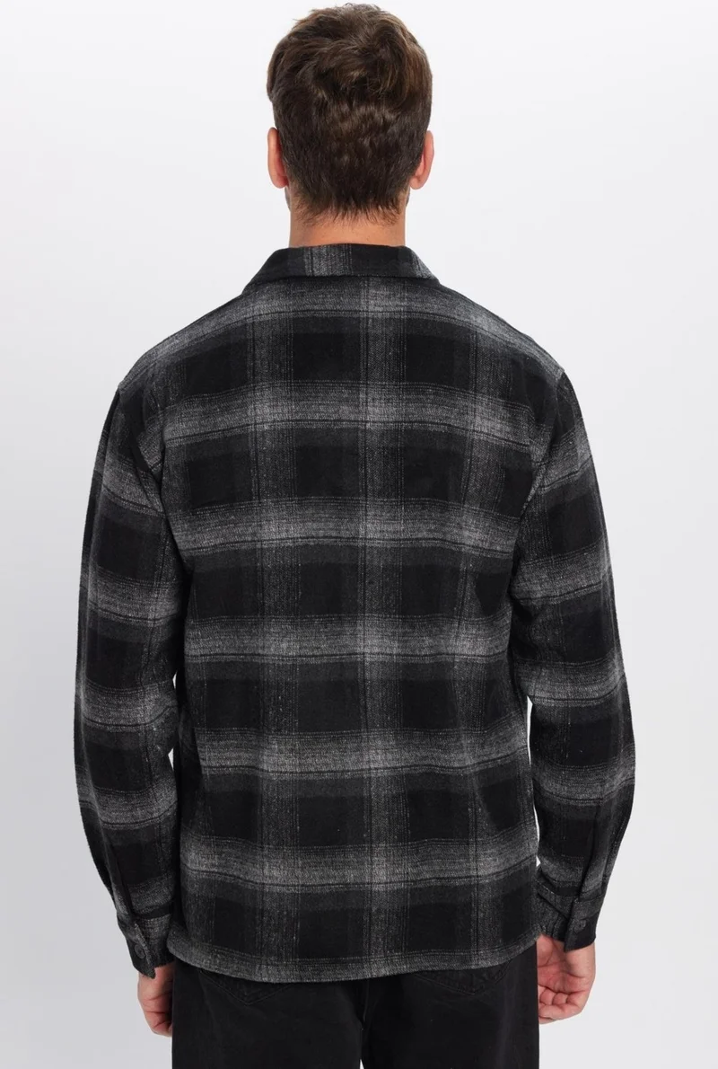تودورس Men's Relax Fit Casual Cut Lumberjack Double Pocket Checkered Slit Winter Shirt
