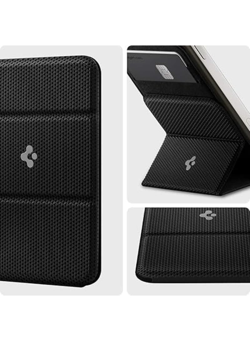 SYOSI Wallet with Stand for Mag-Safe, Magnetic Card Holder with Kickstand, Lightweight and Adjustable Tri-fold Wallet for iPhone 16/15/14/13/12 Pro Max, Black - Image 2