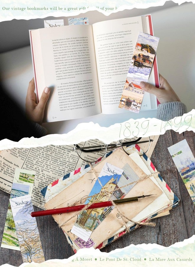 GAUENEEN 30 Pcs Paper Bookmarks, Art Works Bookmark Bulk for Book Lovers, Aesthetic Bookmarks Set for Women Men, Fun Book Lovers Gifts (Sisley) - Image 5