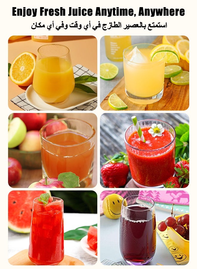  كاو عصارة الحمضيات الكهربائية المحمولة الصغيرة اللاسلكية مع قاعدة قابلة لإعادة الشحن عبر USB، زر يعمل بلمسة واحدة، عصارة ليمون وبرتقال صغيرة الحجم - Image 2