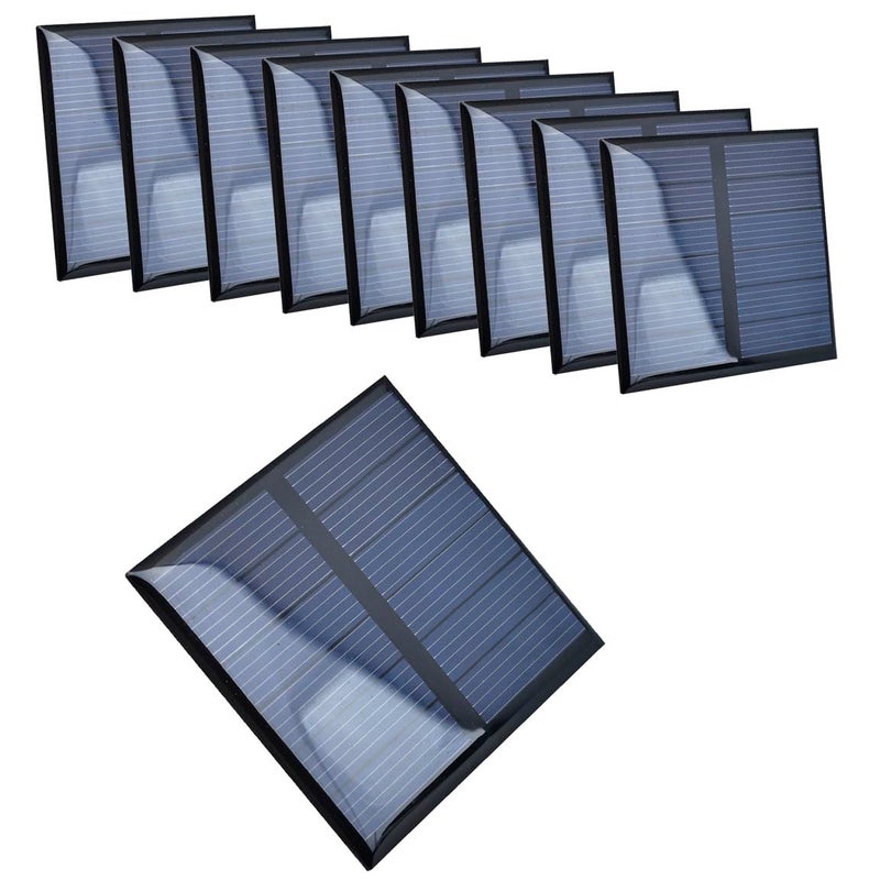 Ailejia 10pcs Mini High Efficiency Polycrystalline Solar Panel 3V 125mA 52mm x 52mm2 x 2 for DIY Solar Light Phone Charger Flashlight - Image 2