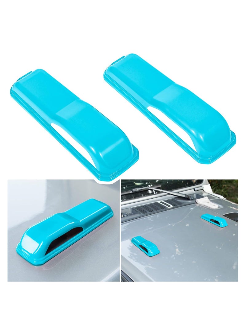 Bukela Exterior Hood Bonnet Cover Trim for Jeep Wrangler JL JLU Sports Sahara Freedom Rubicon Unlimited Gladiator JT 2-Door 4-Door (Light Blue, 2 Pieces) - Image 1