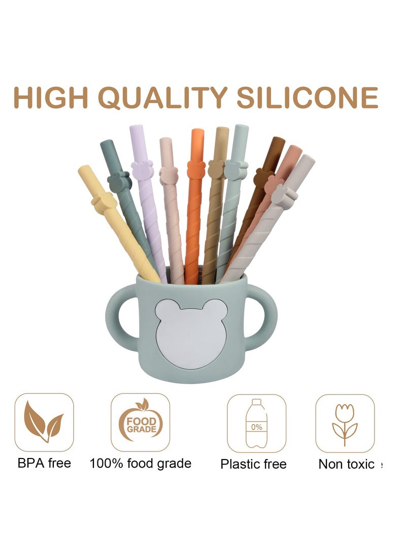 Excefore Reusable Silicone Straws, Dish Washer Safe, BPA Free, Snap Straw Openable Design, for Smoothies, Shakes, Drinks, Hot and Cold Compatible, 10 Pcs 6.8 inch - Image 4