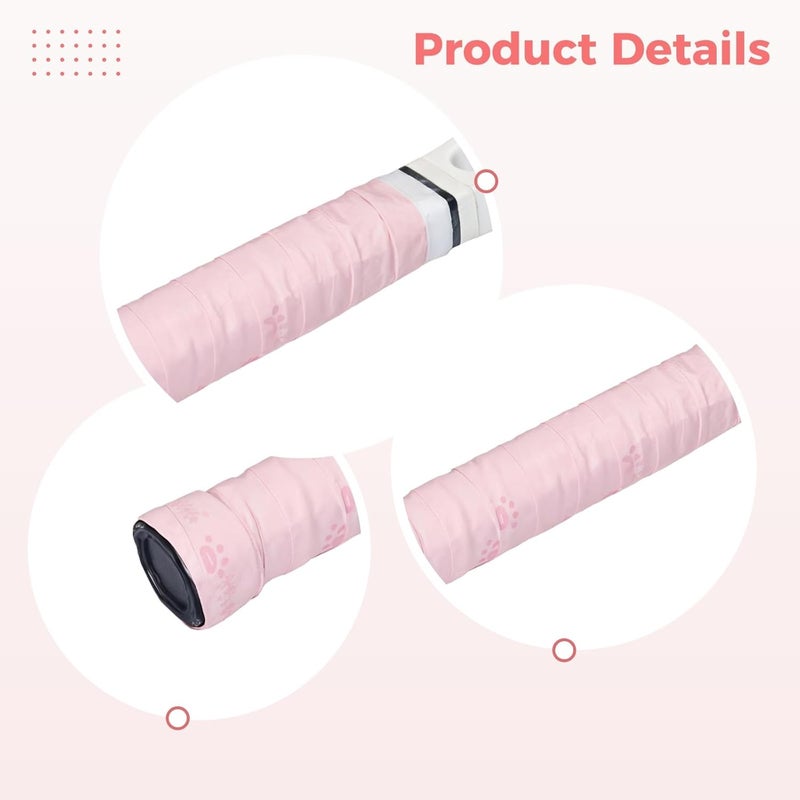 Cute Cat Paw Pu Leather Tennis Racket Overgrips, Sweat-Absorbing Non-Slip Replacement Tape, 6-Pack Kawaii Cat Design for Squash Rackets - Image 2
