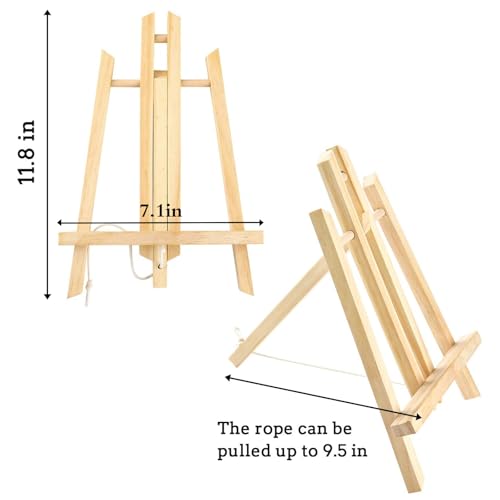 AROIC Wood Easels, Easel Stand for Painting Canvases, Art, and Crafts. (11.8 inch, 20 Pack), Tripod, Painting Party Easel, Kids Student Table School Desktop, Portable Canvas Photo Picture Sign Holder. - Image 2
