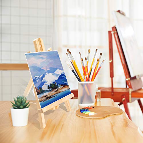 AROIC Wood Easels, Easel Stand for Painting Canvases, Art, and Crafts. (11.8 inch, 20 Pack), Tripod, Painting Party Easel, Kids Student Table School Desktop, Portable Canvas Photo Picture Sign Holder. - Image 4