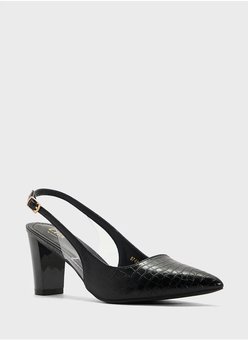 ELLA Croc Effect Sling Back Pump
