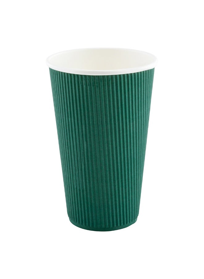Restaurantware Restaurantware 12 Ounce Double Wall Disposable Coffee Cups, 500 Insulated Forest Green Paper Tumblers with Rolled Rim Design, Lids Sold Separately for Hot Drinks like Tea, Hot Chocolate and More  - Image 1