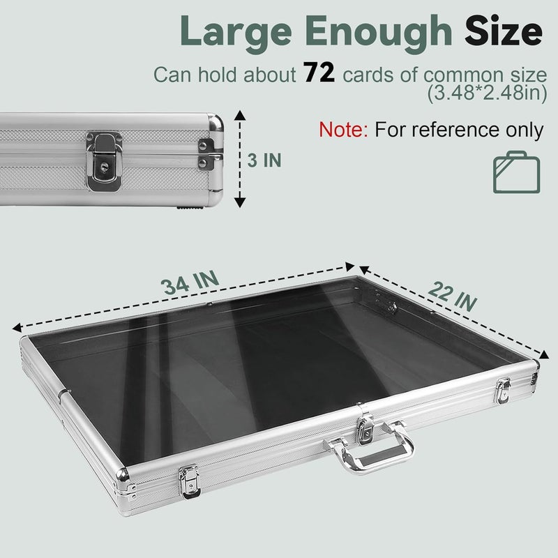 LTLUO 34 in X 22 in Silver Aluminum Card Show Display Case for Sports Cards, TCG, and Jewelry - Image 2