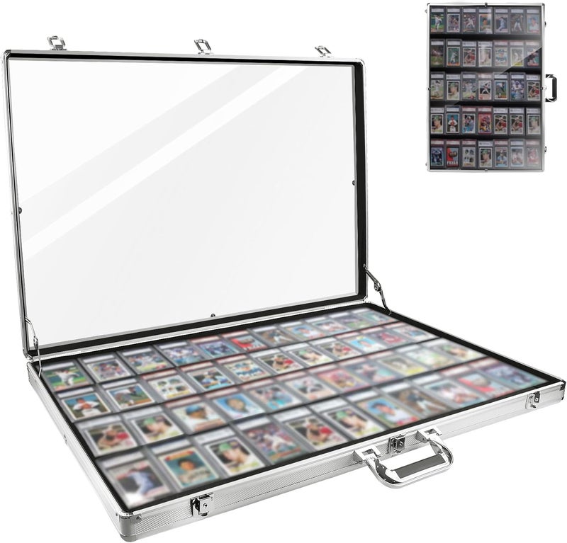 LTLUO 34 in X 22 in Silver Aluminum Card Show Display Case for Sports Cards, TCG, and Jewelry - Image 1