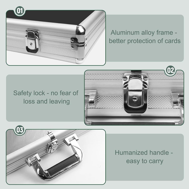 LTLUO 34 in X 22 in Silver Aluminum Card Show Display Case for Sports Cards, TCG, and Jewelry - Image 5