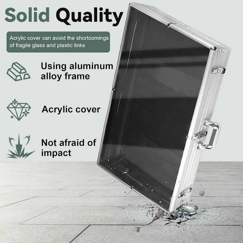 LTLUO 34 in X 22 in Silver Aluminum Card Show Display Case for Sports Cards, TCG, and Jewelry - Image 3