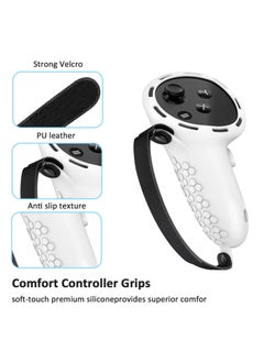 Anmi Protective Cover for Oculus/Meta Quest 3 Accessories, Silicone Controllers Grip Cover Protector, Soft Shell Skin with Face Cover and Lens Cover (White)  - Image 4