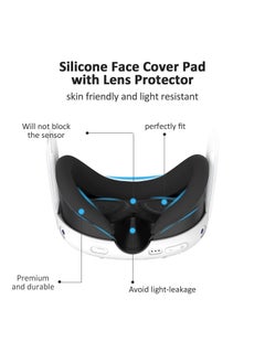 Anmi Protective Cover for Oculus/Meta Quest 3 Accessories, Silicone Controllers Grip Cover Protector, Soft Shell Skin with Face Cover and Lens Cover (White)  - Image 5