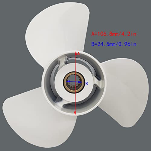DLNIG 13 1/4x17-K Boat Motor Aluminum Propeller - Replaces 6E5-45945-01-EL - Compatible with Yamaha Outboard Engines 60HP 70HP 75HP 80HP 85HP 90HP 115HP 130HP - 15 Tooth-RH - Aluminum Outboard Propeller - Image 3