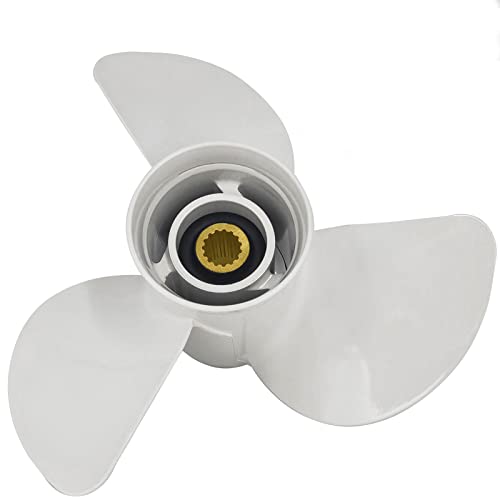 DLNIG 13 1/4x17-K Boat Motor Aluminum Propeller - Replaces 6E5-45945-01-EL - Compatible with Yamaha Outboard Engines 60HP 70HP 75HP 80HP 85HP 90HP 115HP 130HP - 15 Tooth-RH - Aluminum Outboard Propeller - Image 1