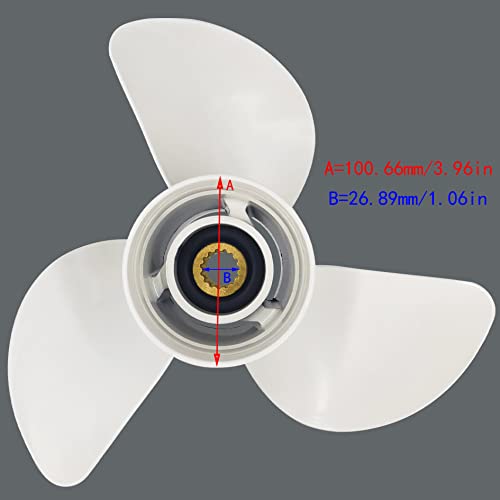 DLNIG 13 1/4x17-K Boat Motor Aluminum Propeller - Replaces 6E5-45945-01-EL - Compatible with Yamaha Outboard Engines 60HP 70HP 75HP 80HP 85HP 90HP 115HP 130HP - 15 Tooth-RH - Aluminum Outboard Propeller - Image 2