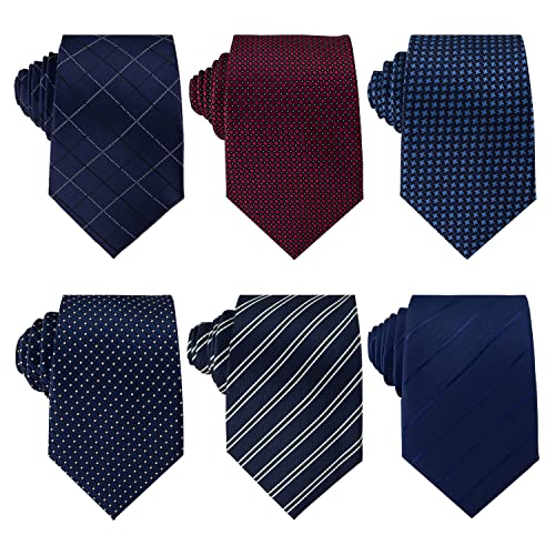 Adulove Men's Necktie Classic Silk Tie Woven Jacquard Neck Ties 6 PCS - Image 1
