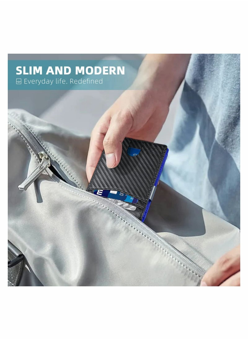 KASTWAVE Wallet for Men Slim Larger Capacity with 12 Slots RFID Blocking Men's Minimalist Money Pocket Bifold Leather ID Window Gift Box  - Image 5