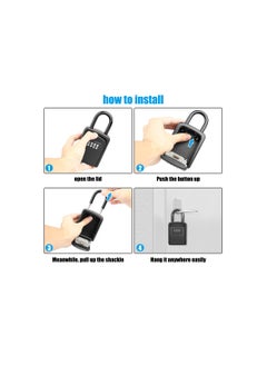 Excefore Key Safe, Portable Lock Box for Keys Outdoor with Removable Shackle, Hangable Combination Key Lock Box for Home Office Garage School, Free of Installation  - Image 5