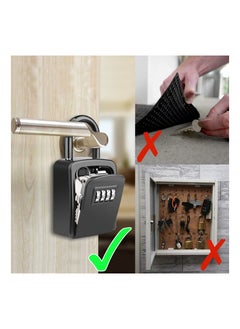 Excefore Key Safe, Portable Lock Box for Keys Outdoor with Removable Shackle, Hangable Combination Key Lock Box for Home Office Garage School, Free of Installation  - Image 2