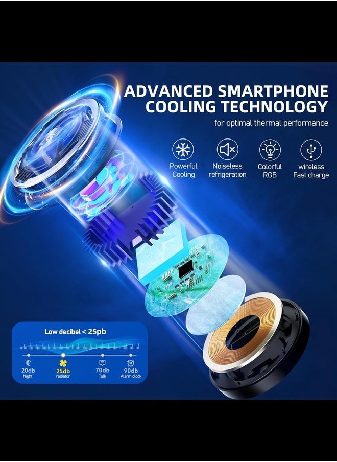 Generic Phone Cooler with Magnetic Fast Charger for Gaming and Live Streaming Cellphone Radiator with LED Temperature Display Gaming Semiconductor Cooling for Android/iPad/iPhone Compatible  - Image 2