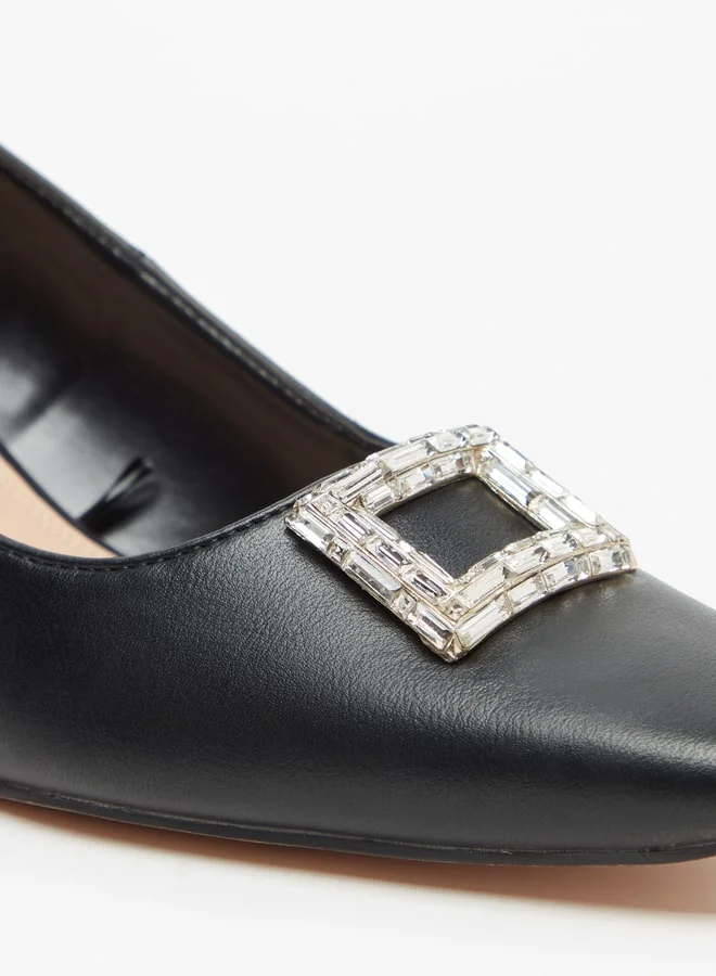 سيليست Women's Embellished Slip-On Pumps with Kitten Heels