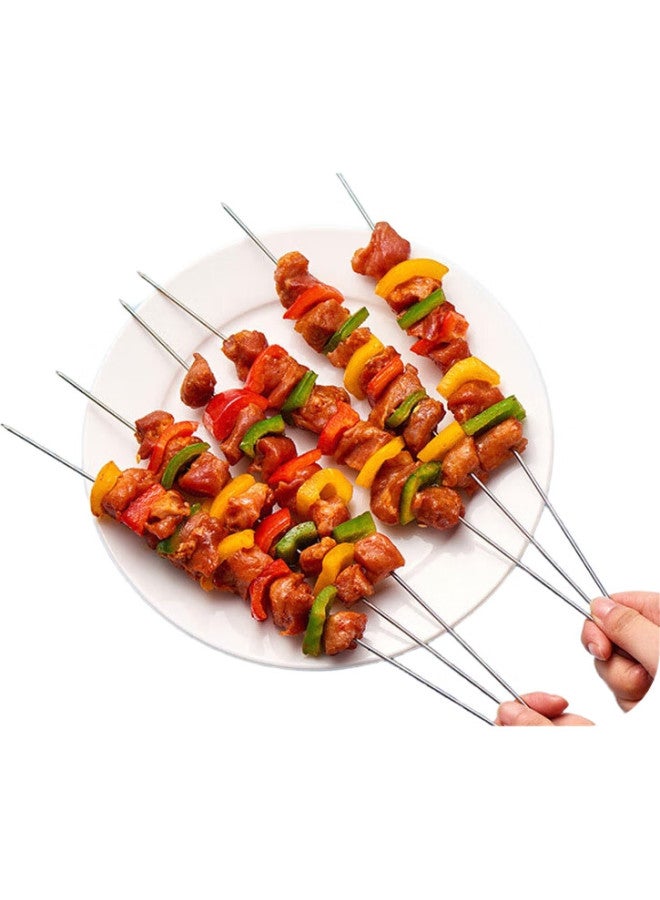 Suncojia أسياخ باربكيو من الفولاذ المقاوم للصدأ، مقبض خشبي مقاوم للحرارة، أسياخ للكباب، فرشاة زيت باربكيو، أداة للتسيخ - Image 1