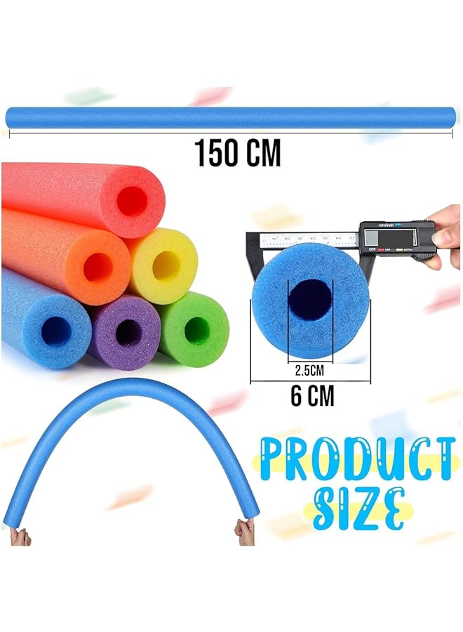 DeloPik Colorful Pool Noodles Foam Swim Noodles Hollow Swimming Pool Noodle Bulk Bright Pool Noodles Floats Heavy Duty For Swimming Floating Craft Projects Padding Bumper .. - Image 2