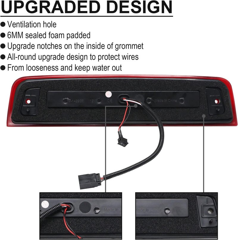 Mynoway Red Lens LED 3rd Third Brake Light Replacement for Ram Pickup Trucks 2009-2018 - Image 5