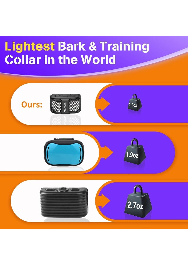 KASTWAVE Dog Shock Collar, Smallest & Lightest Anti Bark Collar/Training Collar for Small Dogs 5-15lbs, with Shock, Vibration, Sound 3 Modes, Rechargeable, 99 Adjustable Levels, Waterproof & 1300 Ft Range  - Image 3