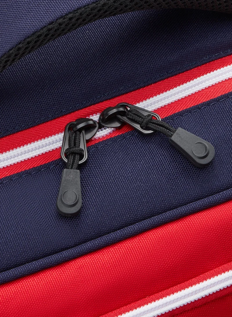 DELSEY Paris BTS 2025 - 4 Double Wheeled School Trolley Bag – Red & Blue