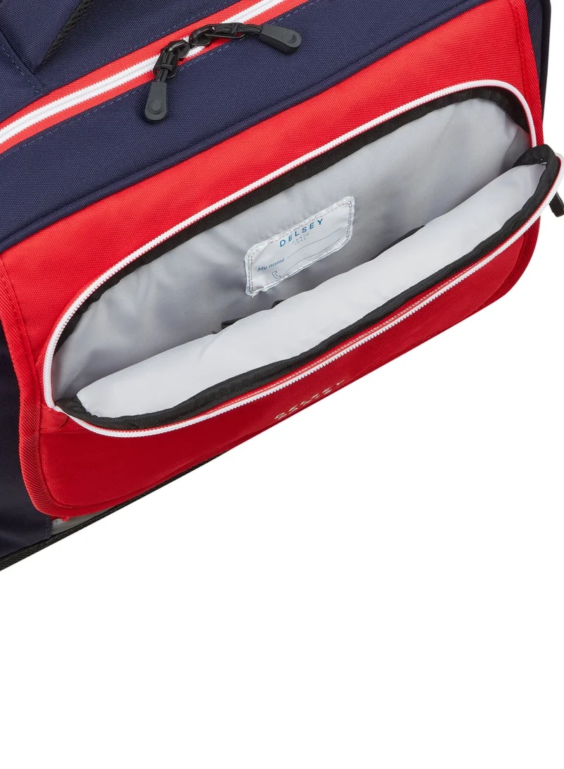 DELSEY Paris BTS 2025 - 4 Double Wheeled School Trolley Bag – Red & Blue