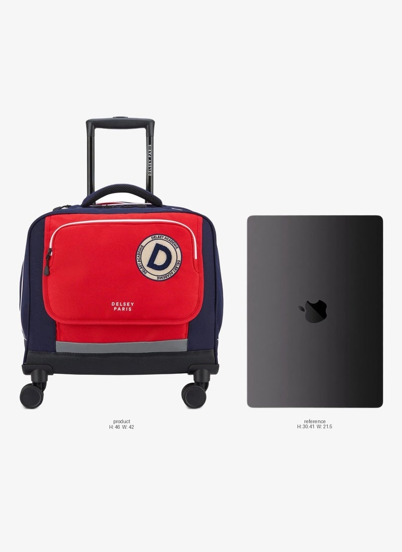 DELSEY Paris BTS 2025 - 4 Double Wheeled School Trolley Bag – Red & Blue - Image 2
