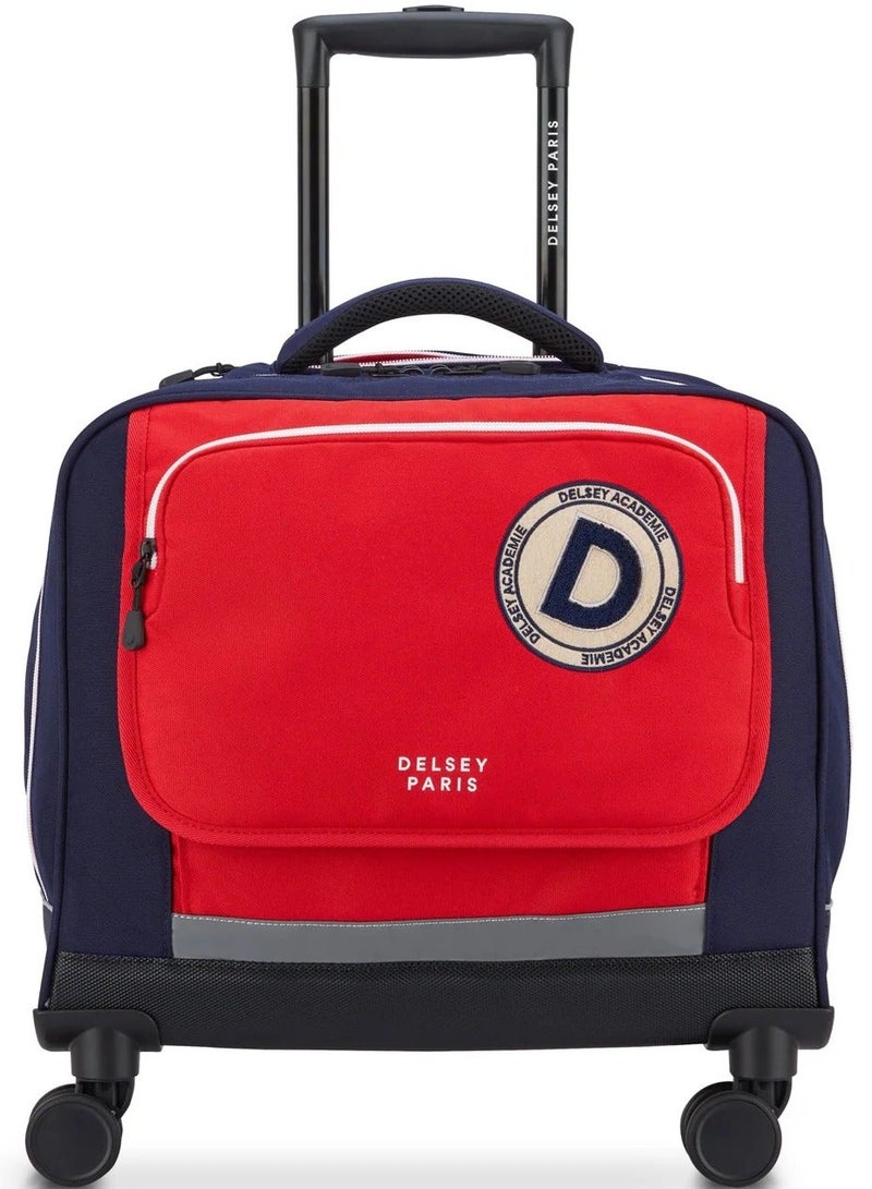 DELSEY Paris BTS 2025 - 4 Double Wheeled School Trolley Bag – Red & Blue - Image 1