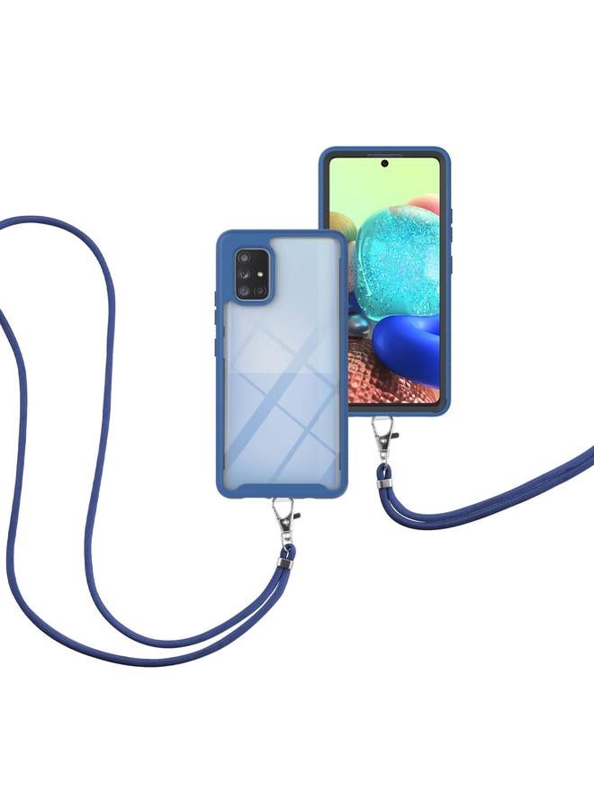 إيروريكس جراب لهاتف Samsung Galaxy A71 5G Starry Sky بلون سادة مقاوم للصدمات من البولي كربونات + جراب واقٍ من مادة TPU مع حزام للرقبة - Image 3