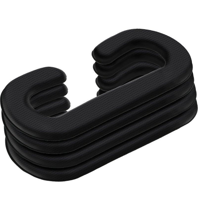 SATINIOR 4 Pack 11 mm Pu Leather Foam Face Replacement Face Cover Pad Memory Foam Compatible with Headset, Accessories, Black - Image 1