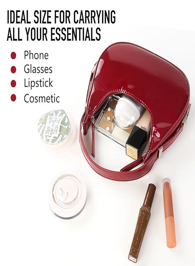HaveGlam Women Glossy Sling Bag | Patent PU Leather Shoulder Handbag for Girls | Trendy Small Purse with Adjustable Strap | Stylish Party & Casual Bag-Maroon - Image 5