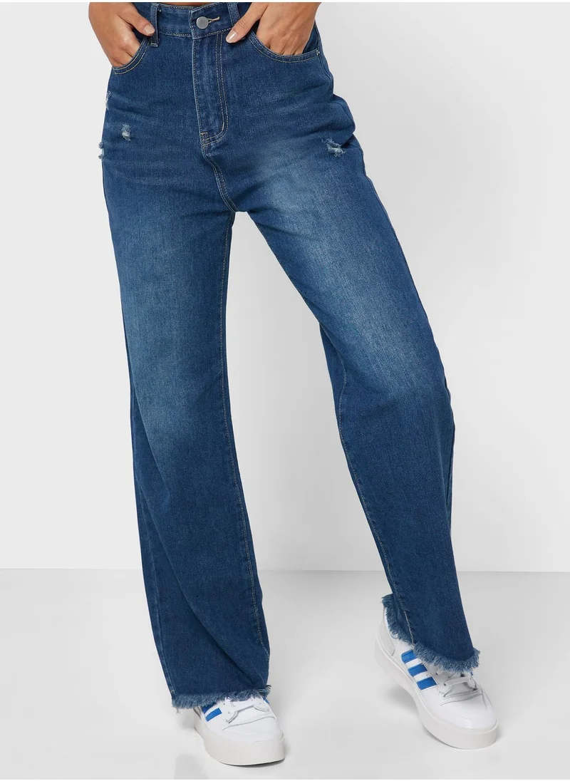 Ginger Raw Hem Mom Jeans