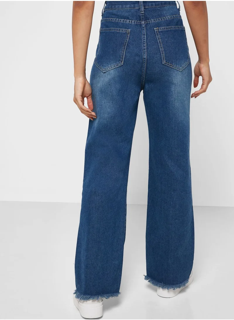 Ginger Raw Hem Mom Jeans