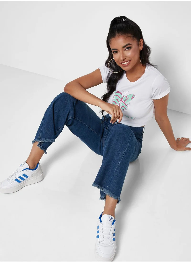 Ginger Raw Hem Mom Jeans