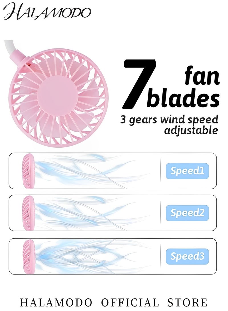 هالامودو مروحة رقبة محمولة محمولة على الرقبة مراوح رقبة شخصية USB صغيرة يمكن ارتداؤها بدون استخدام اليدين يمكن ارتداؤها باليدين، مراوح صغيرة محمولة صغيرة للتبريد حول رقبتك مع دوران حر 360 درجة للعمل والسفر والمكتب والقراءة في الهواء الطلق - Image 4
