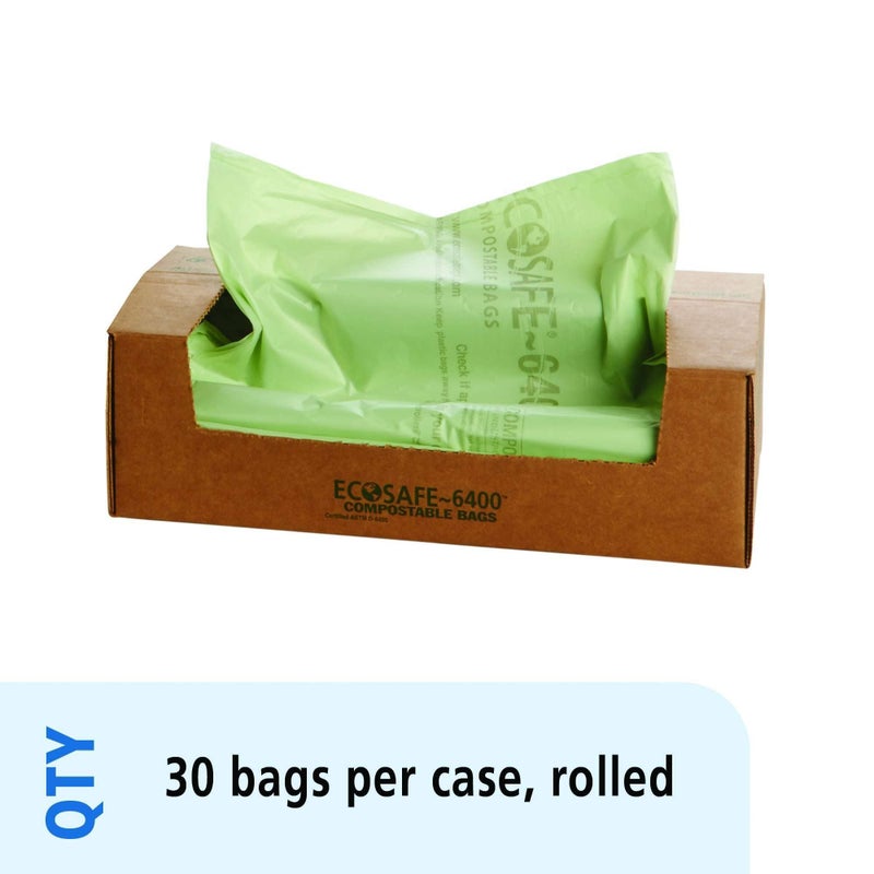 Stout E4860E85 EcoSAfe-6400 Compostable Compost Bags .85mil 48 x 60 Green 30/Box - Image 3