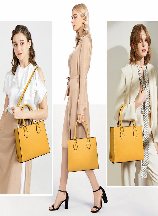 CHICAROUSAL Crossbody Purses and Handbags for Women PU Leather Tote Top Handle Satchel Shoulder Bags (Liz Yellow) - Image 3